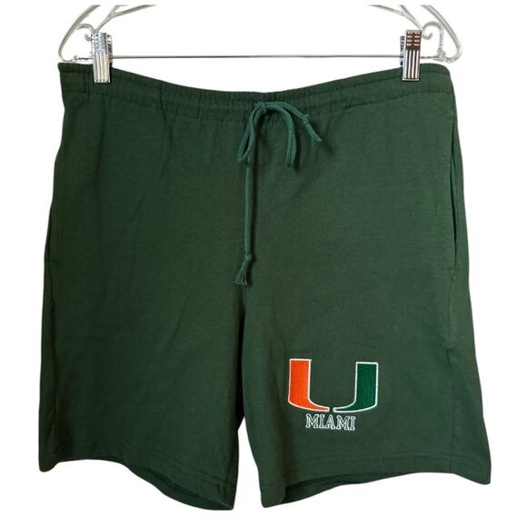 Vintage Champion University Of Miami Athletic Shorts Green cotton size medium - Picture 1 of 8